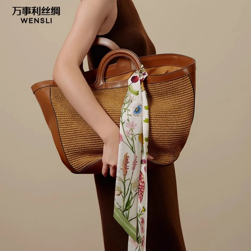 

Wensli Birthday Gift New 100% Mulberry Silk Silk Scarf Long Scarf Ribbon Hairband