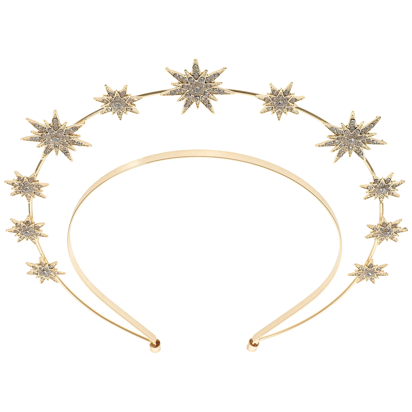 Mary Goddess Headband Party Hair Prop Hexagram Tiara Headdress Hoops Golden Metal