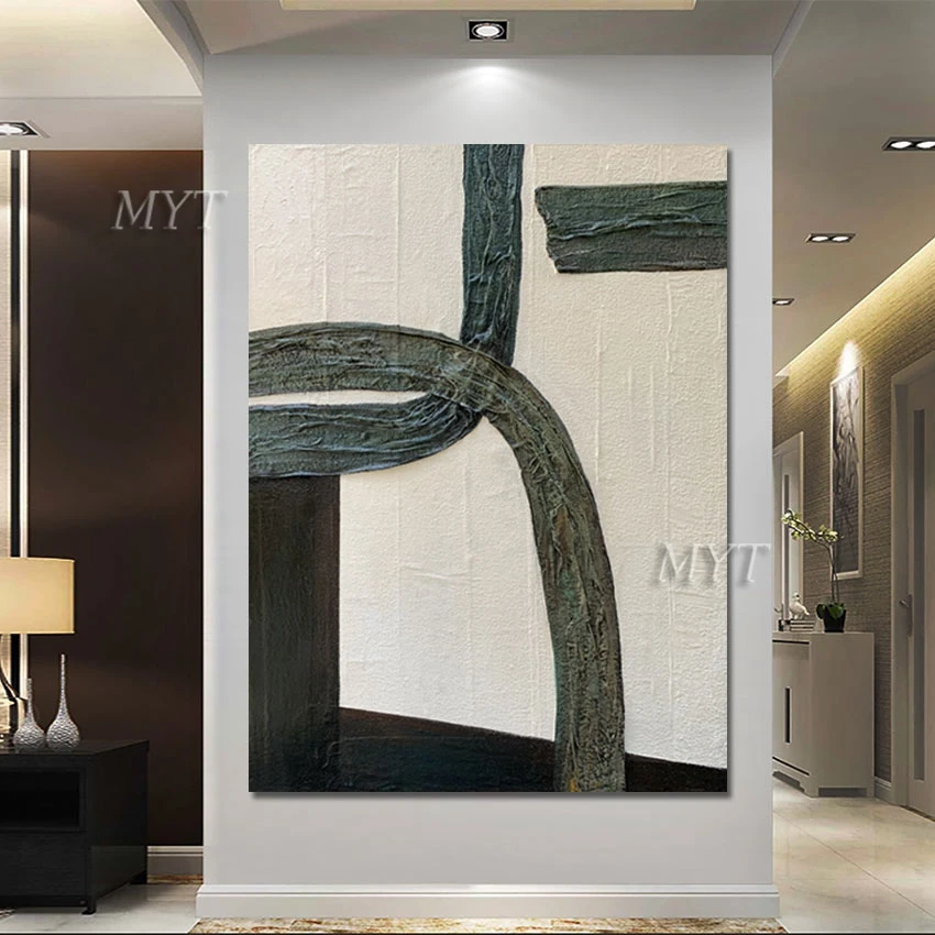 Hand-painted Color Block Abstract Oil Painting Texture 1 Panel Wall Oil Painting Art Corridor Decoration