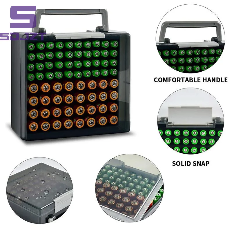 Battery Storage Organizer Box Holds AA AAA Batteries For Home Drawer Garage Organization