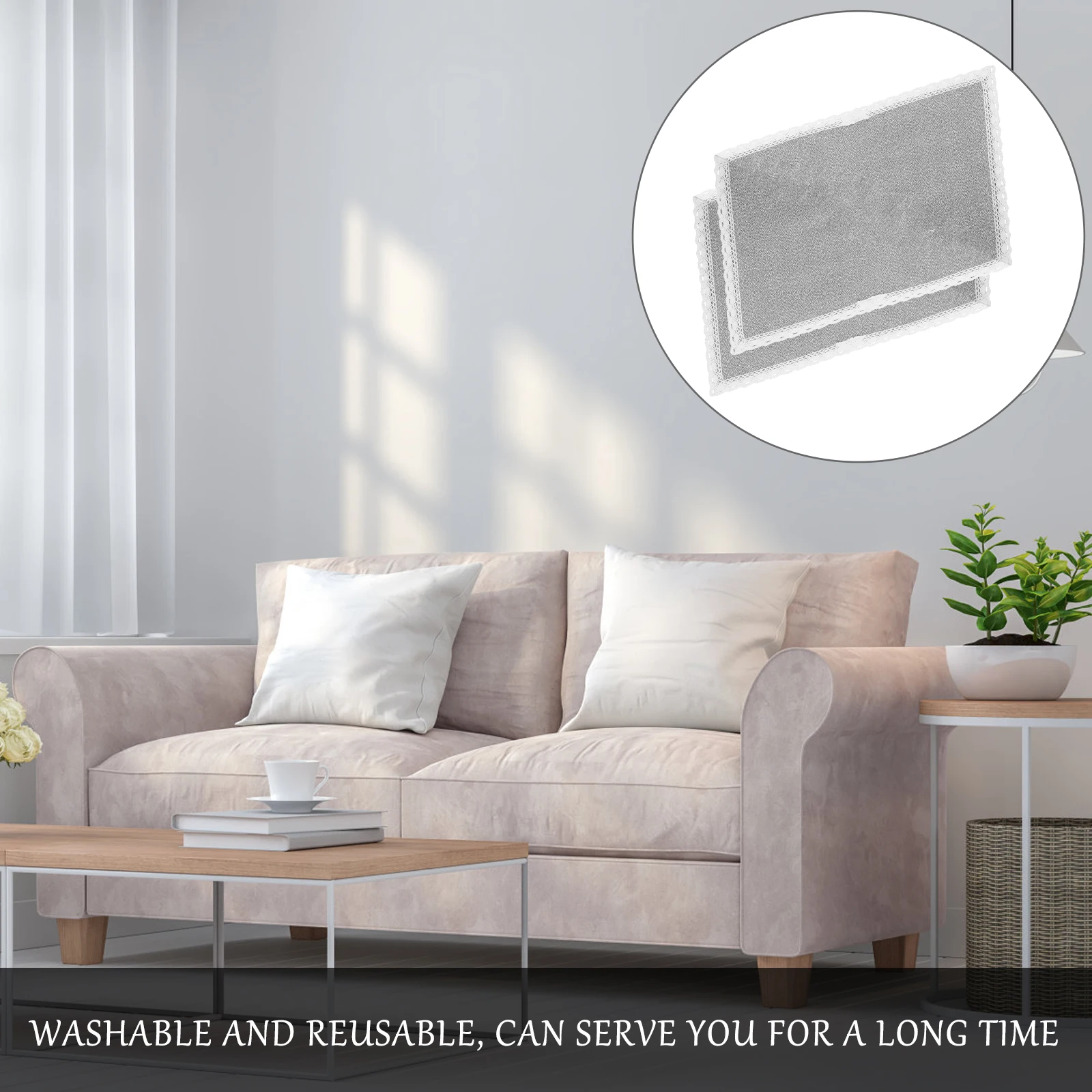 

2Pcs Linen Sofa Armrest Cover StainResistant Nonslip Arm Protector Couch Armchair Slipcover Home Armrest Cover