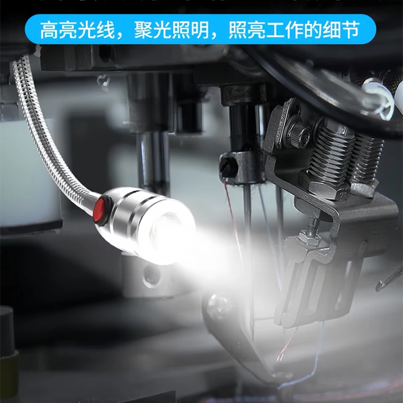 3W LED Workshop Working Lamp High Brightness DC12V 24V CNC Machine Tool Light Flexible Gooseneck Industrial Aluminium Alloy Lamp