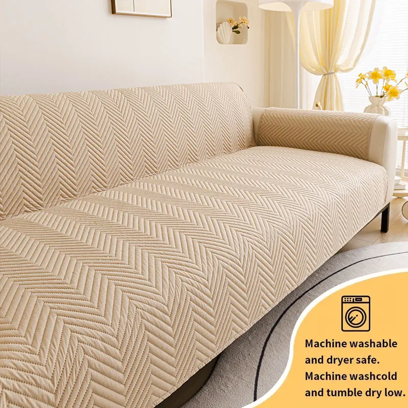 1PC-Modern minimalist sofa cushion, all season universal W-shaped integrated anti slip sofa seat cushion, straight row