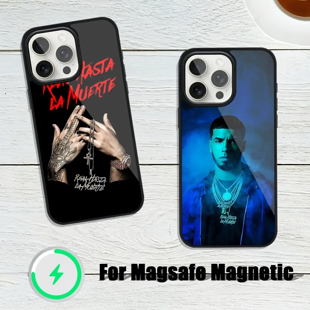 Rapper Anuel aa Handy hülle für iPhone 13 plus 12 14 Mini 11 Max 15 Pro Magsafe magnetische