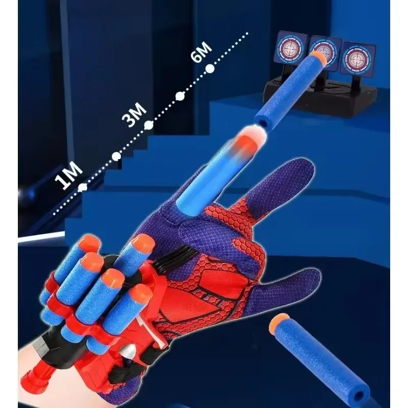 Spider Hero Launcher Rotating Spider Launcher Soft Bullet Gun Suction Cup Ejection Toy Children's Birthday Gift
