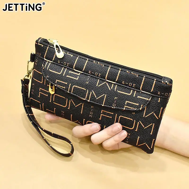 Women Long Casual Wallet Letter Litchi Grain PU Leather Lady Zipper Phone Pocket Credit Card Holder Female Purse Coin Money Bag