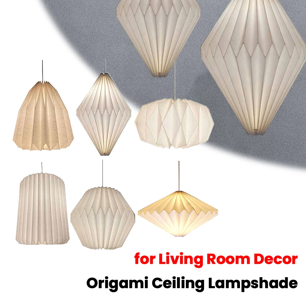 

Origami Ceiling Lampshade Nordic Style Paper Lantern Shade Creative Folding Pendant Light Shade for Living Room Decor