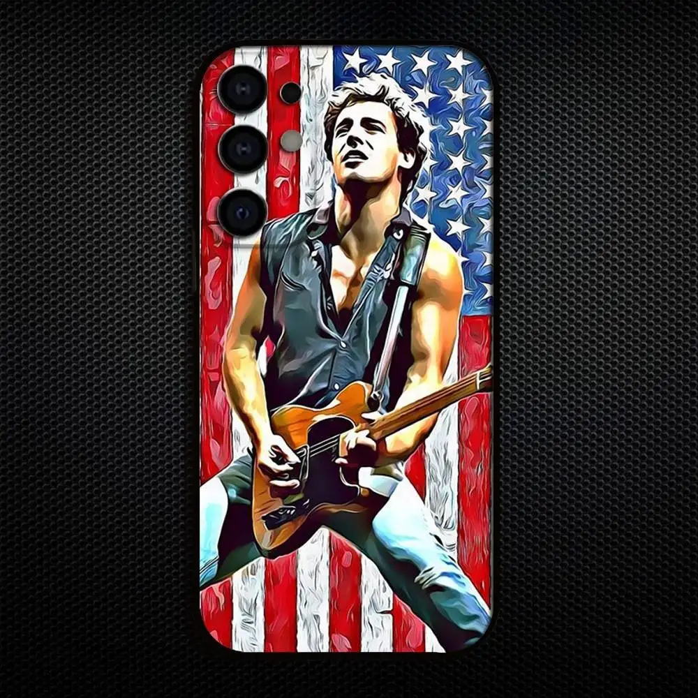 حافظة هاتف B-Bruce Springsteen لهاتف سامسونج S25، S24، S21، S22، S23، S30، Ultra، S20، Plus، Fe، Lite، Note، 10,9,5G غطاء أسود