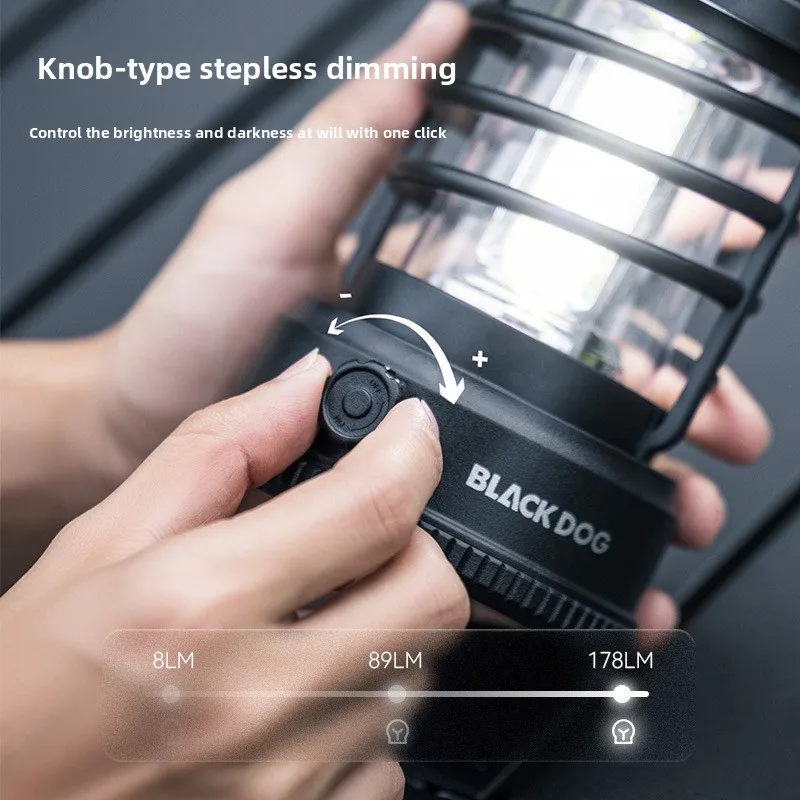 블랙독 텐트 조명 램프 1200mAh 야외 팬 라이트 초장수명 배터리 178LM 아우로라 라이트 초강력 다기능