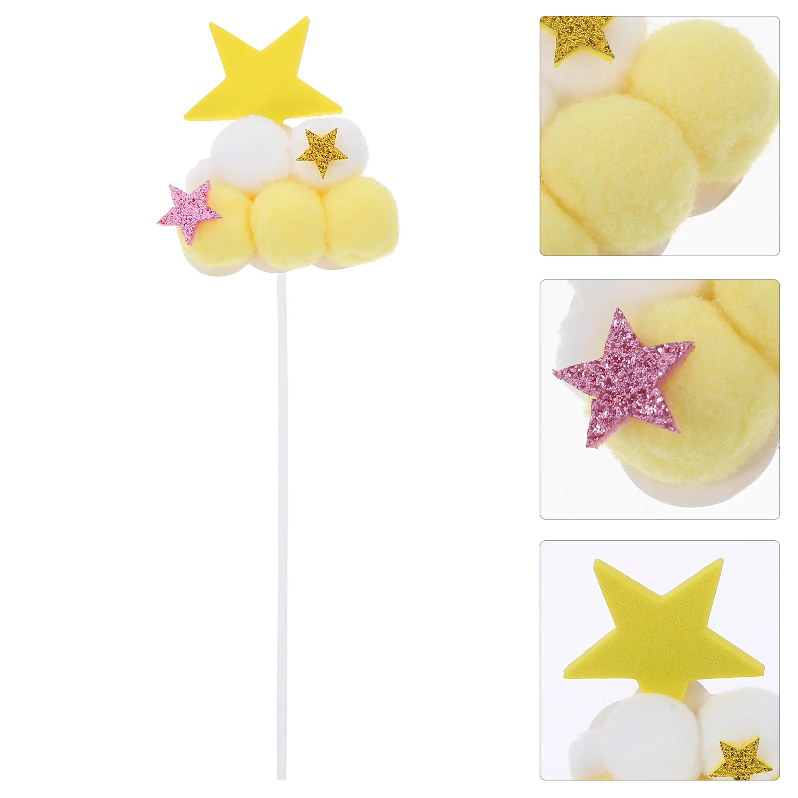 

10Pcs Cake Decorations Fluffy Balls Cupcake Toppers Cake Ornaments Dessert Pompoms Decors cake pompom toppers