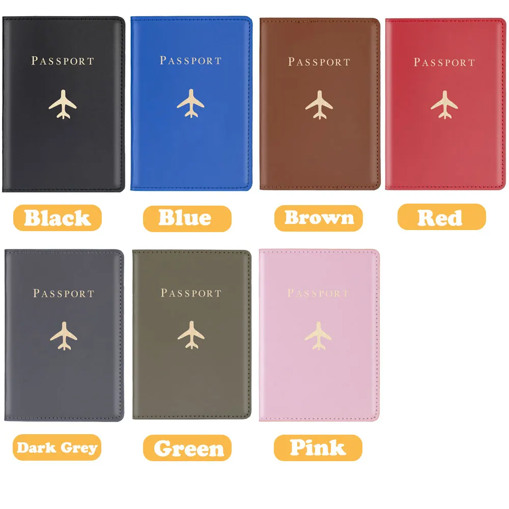 Customized Fashion Travel Passport Cover Women Men Passport Credit Card Holder Case PU Leather Business Card Passport Wallet Bag