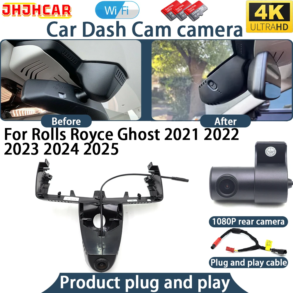 4K UHD Dash Cam For Rolls Royce Ghost 2021 2022 2023 2024 2025 Plug And Play WiFi DVR Car Camera Video Recorder Wide Angle Night