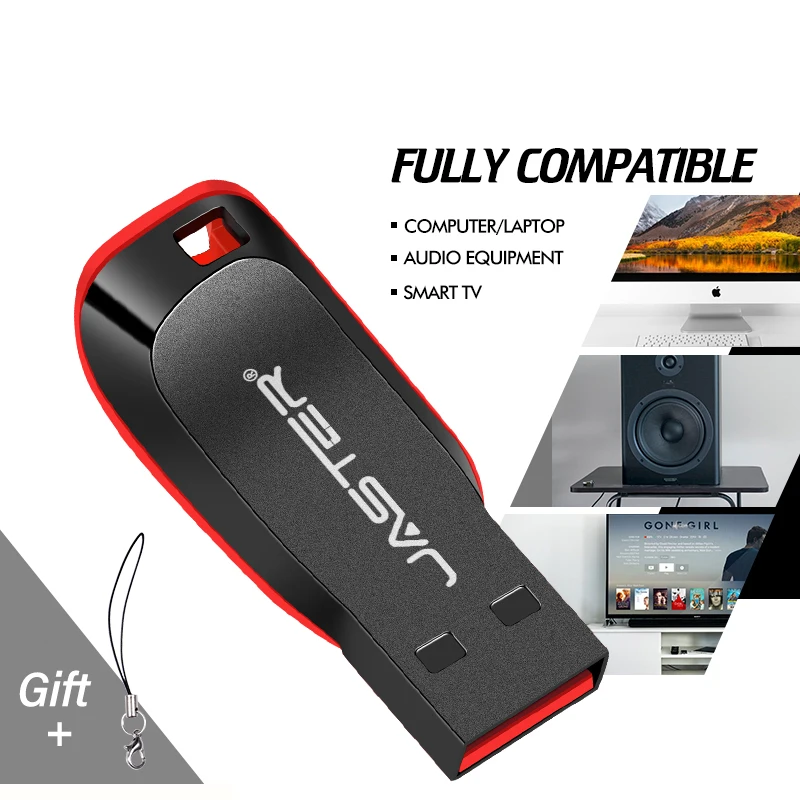 SHANDIAN-Pen Drive de 128GB, unidad Flash USB de negocios, capacidad Real de 64GB, 4GB, portátil, llavero gratis