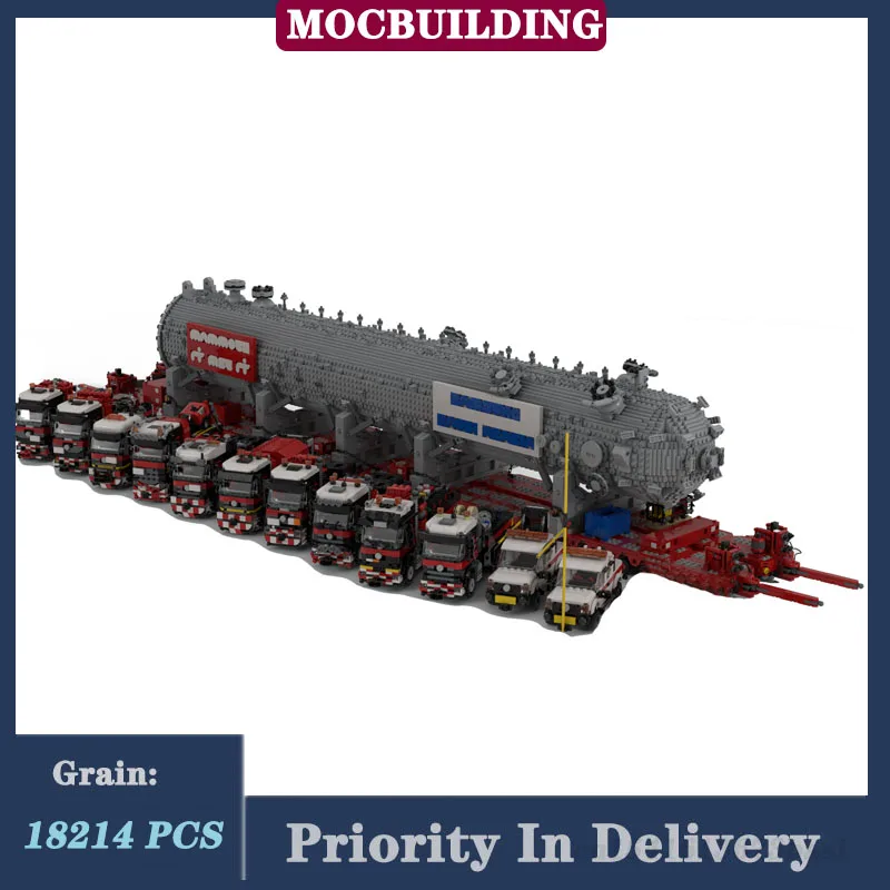 MOC City Cargo Stud Transport Reactor Bundle Model Building Block Set Truck Fire Engine Boy Collection Toy Gifts