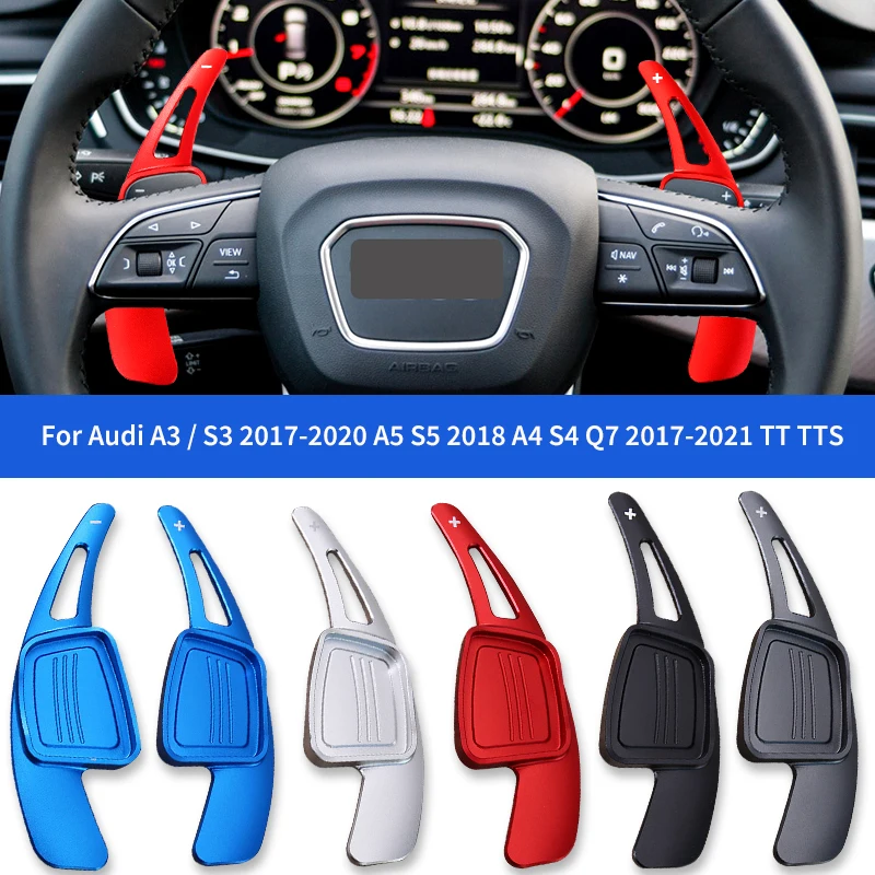 

For Audi Alloy Car Steering Wheel Shift Paddle A3 S3 facelift A5 S5 2018-2021 A4 B9 S4 SQ5 TT TTS 2016-2019 Gear Paddles Shifter