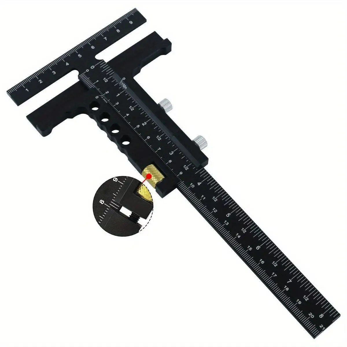 Woodworking Marking Ruler, Aaluminum Alloy Sliding Marking Ruler, T-shaped Marking Decoration DIY Tool Cabinet Hardware Jig Draw