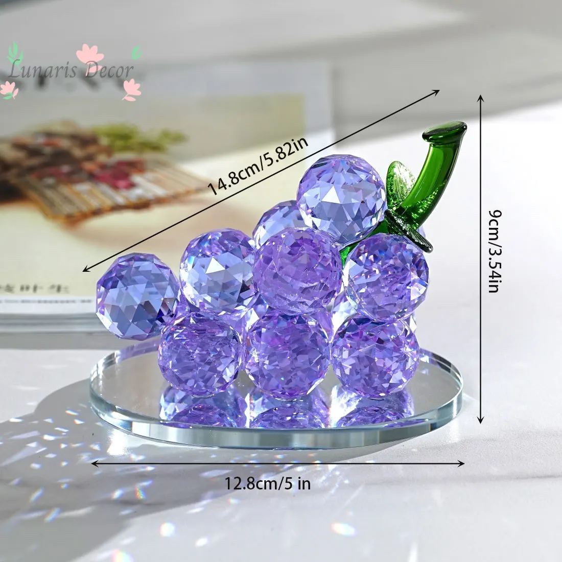 Crystal natural color grape ornaments machine polished bright color pure handmade
