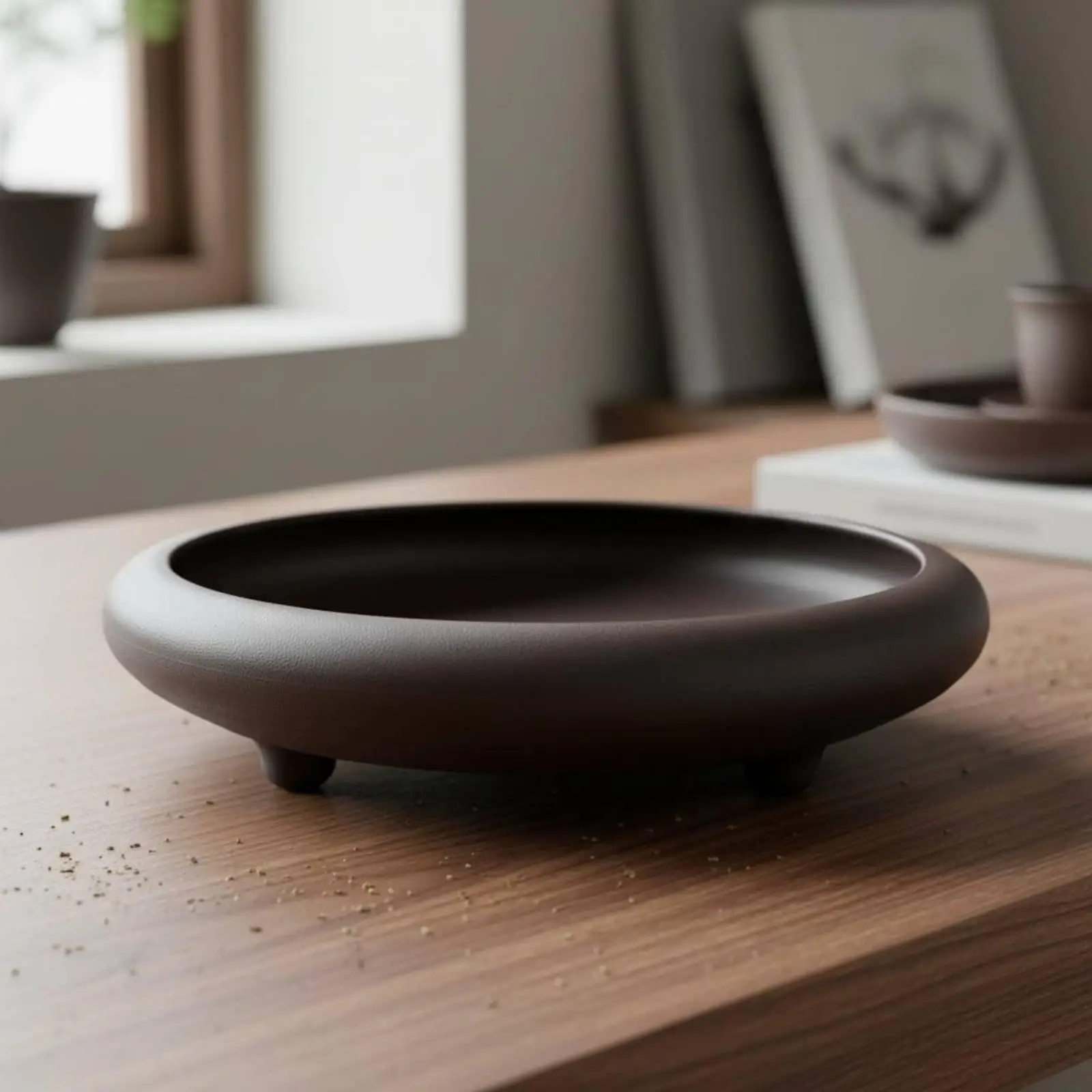 Resin Bonsai Basin Lightweight Imitation Clay Outdoor Bonsai Pot for Home Desktop Succulent and Small Plant Decor