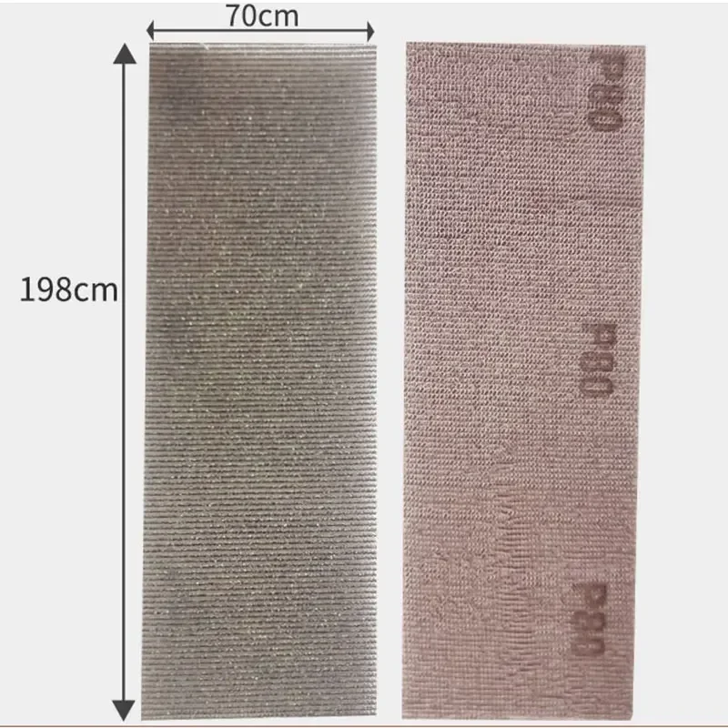 Dry Grinding Flocking Mesh Abrasive Paper 70x198mm Square Dust Suction Mesh Sand Sheets Compatible with MIRKA Mesh Sanding Tools