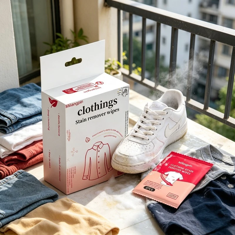 Multifunctional Dry Cleaning Stain Removal Wipes for Clothes/White Shoes, Disposable Convenient Portable Individual Packaging