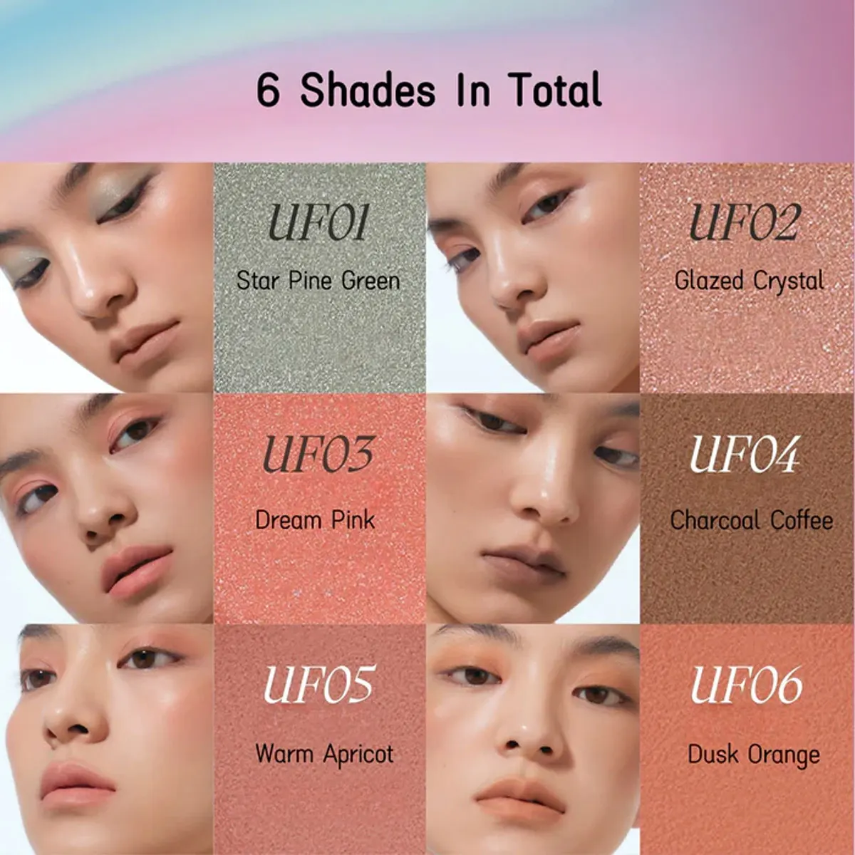 Uhue Eye Lip CheekPowder Paste,Delicate Powder-Paste Texture,Smooth & Minimal Fallout,Natural & Sheer Finish,Quick Daily Makeup