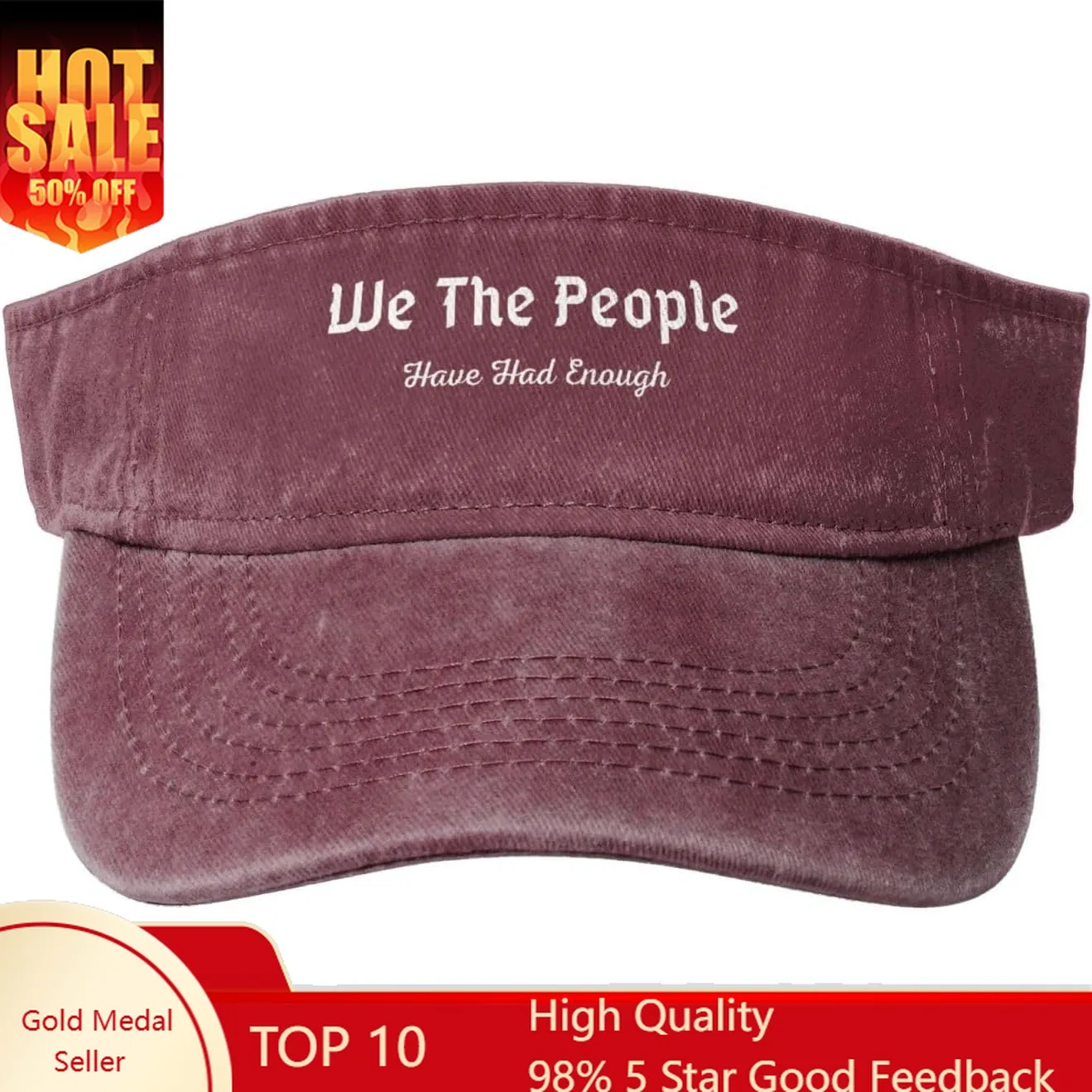 

We The People Have Had Enough Cap, Breezy Cotton Unisex Mesh Back Hat, Athletic Outdoor Running Visor