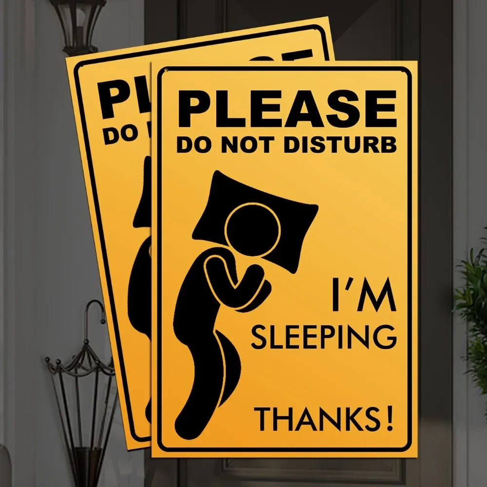 Classic Do Not Disturb I Am Sleeping Aluminum Wall Art 8x6 Inch Waterproof Durable Home Decor 1pc