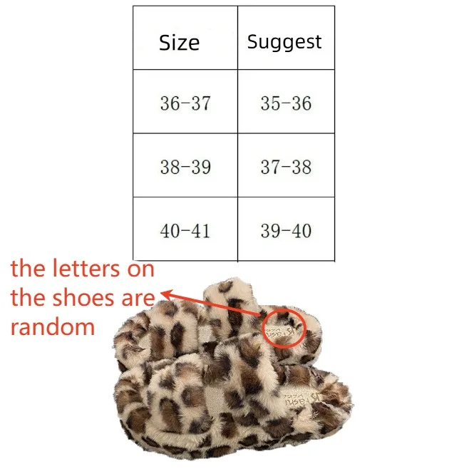 موضة سميكة وحيد ليوبارد طباعة نعال قماش بولي كلوريد الفينيل رقيق دافئ نِعال من الفراء عدم الانزلاق داخلي في الهواء الطلق Y2k ليوبارد النعال المنزل #5