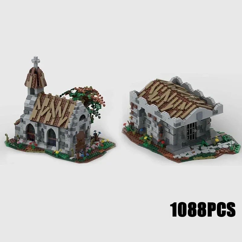 Medieval Model Moc Building Bricks King's Grave And Village Church Technology Blocks Gift Christmas Toys DIY Sets Assembly