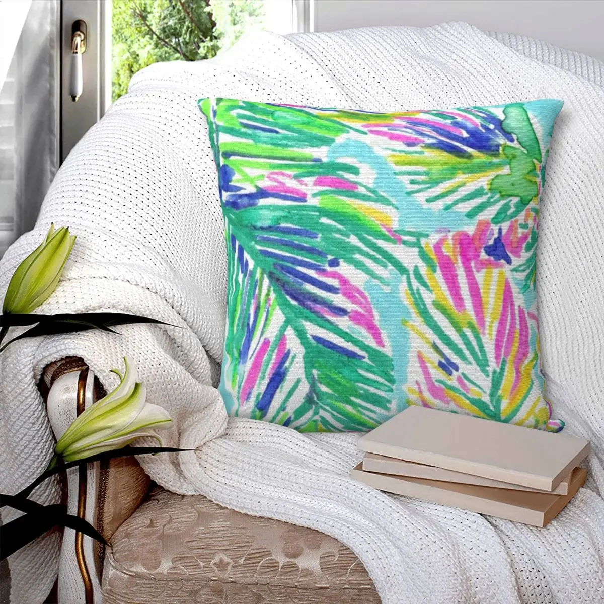 Lily Pulitzer Square Pillowcase Pillow Cover Polyester Cushion Decor Comfort Throw Pillow for Home Sofa