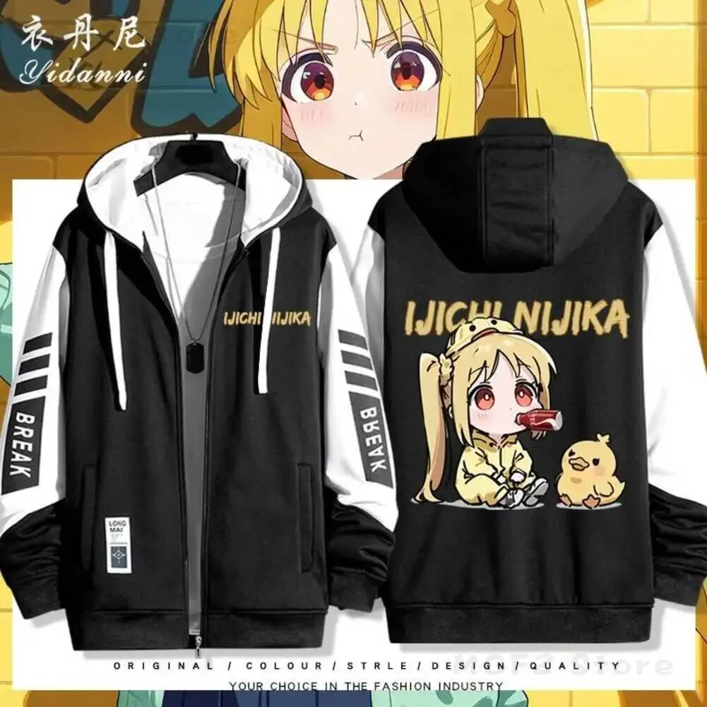 

БОКЧИ РОК! Костюм Ijichi Nijika, куртка с длинными рукавами и принтом, толстовка на молнии, модные костюмы с капюшоном для женщин и мужчин, подарок для пары, ROCK!