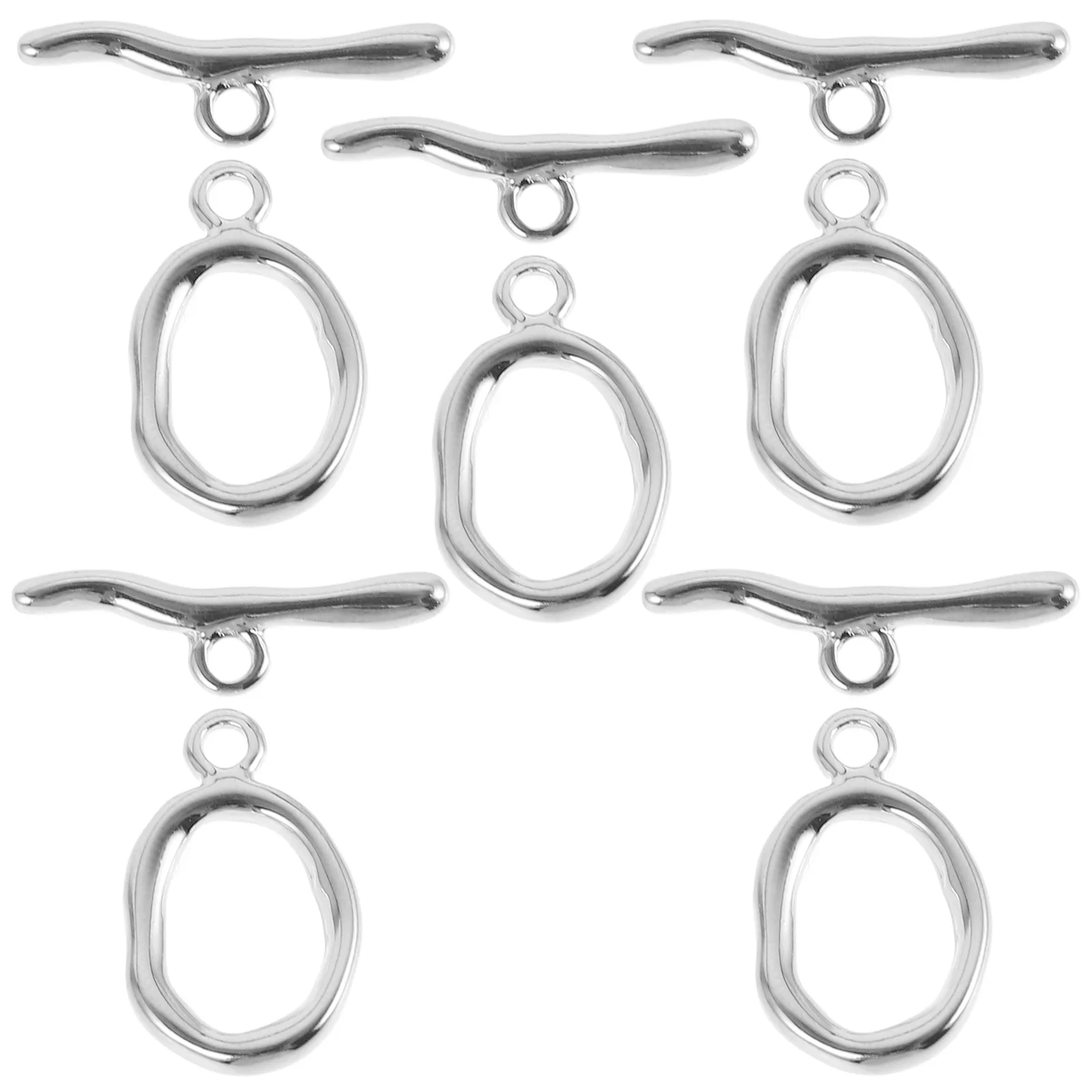 

5 Sets Metal Clasps Silver Connector Toggle Clasp DIY Chain Connector Clasps Jewelry Necklace Bracelet Accessories