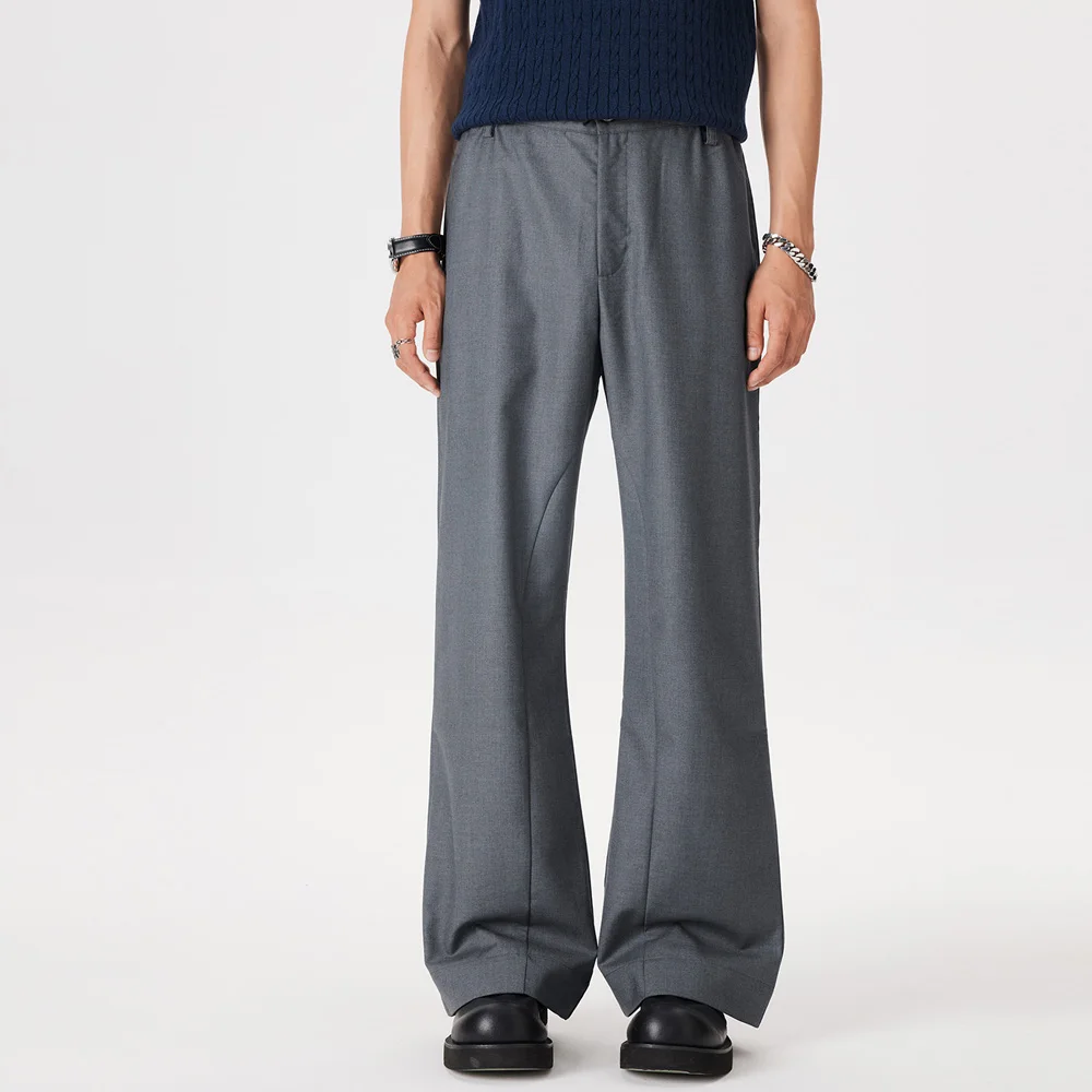 

Новые мужские винтажные свободные повседневные брюки-клеш в японском уличном стиле, брюки-клеш для мужчин, повседневные брюки для офиса