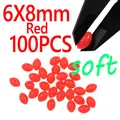 100 Piezas de Cuentas Rojas de 6x8 mm