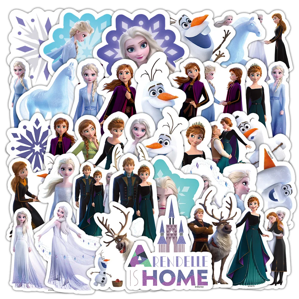 10/30/50pcs Disney Anime Frozen Elsa Sticker Cute Anna Princess Cartoon Kids Sticker Decals for Girls Phone Diary Water Bottle