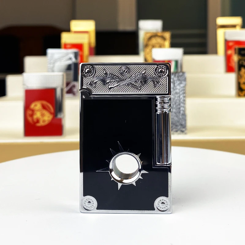 New commemorative edition single and double flame luxury lighter Ping Sound natural paint cigarette smoking butane lighter 11272