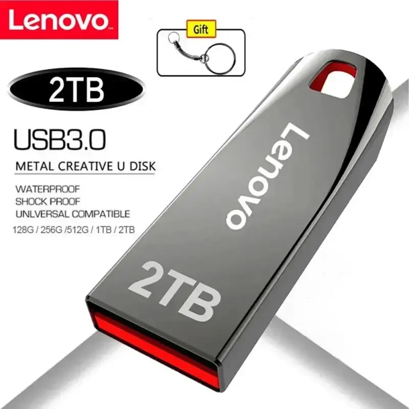 Lenovo 2TB USB suitable for PC/laptop/PS4 controller 3.0 pen drive metal high-speed flash drive 1TB 512GB USB memory stick