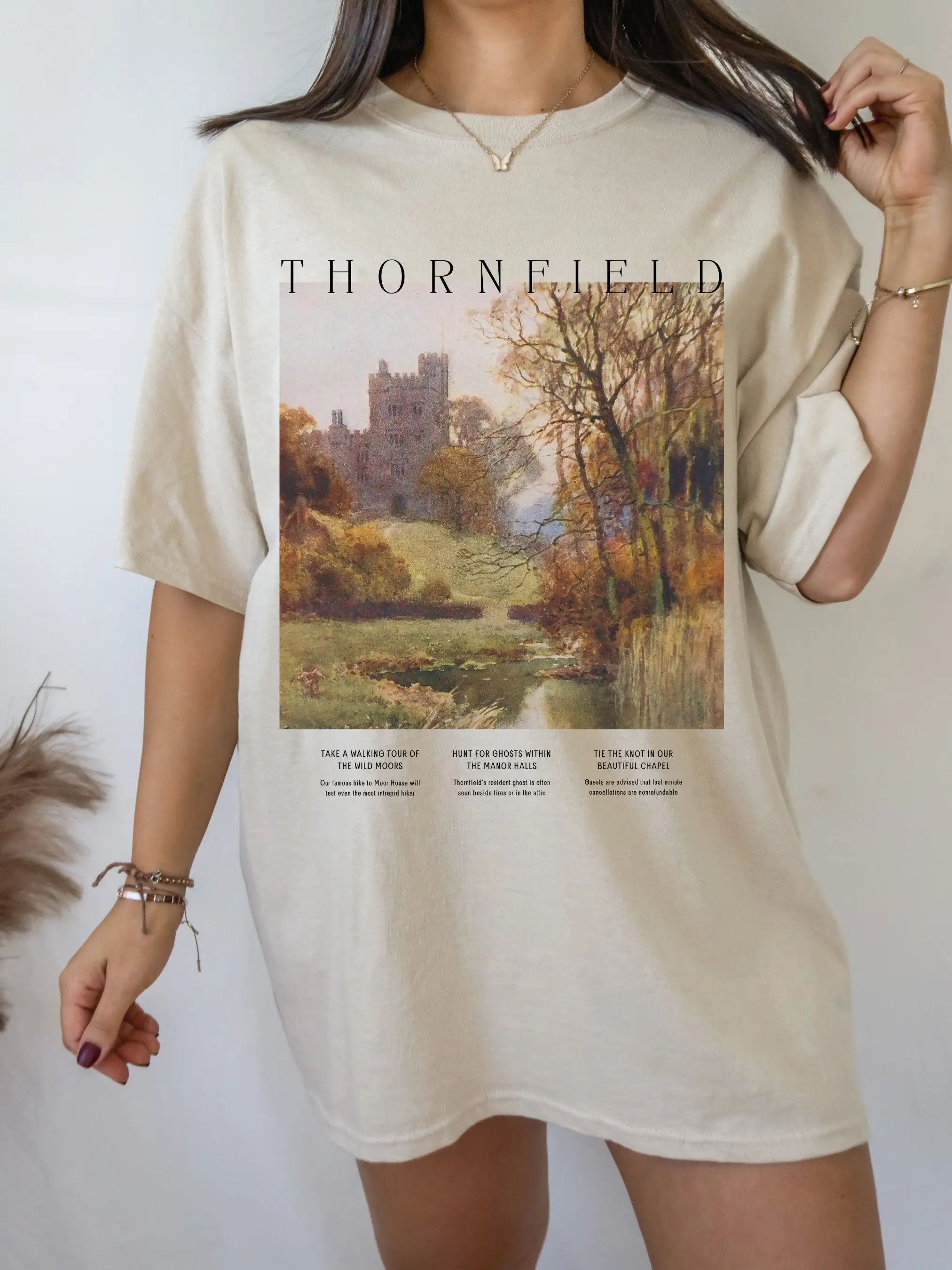 Jane Eyre Thornfield Hall Tee Shirt T-shirt Book Fandom Merch Dark Academia Aesthetic Bookish Bookworm Gift Literature Shirt