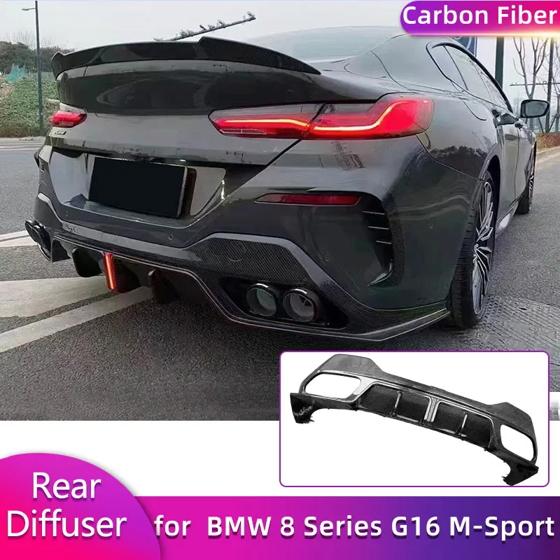 

Карбоновый задний диффузор-спойлер для BMW 8 серии G16 M-Sport Gran Coupe 2018-2022, накладка на задний бампер, элемент обвеса
