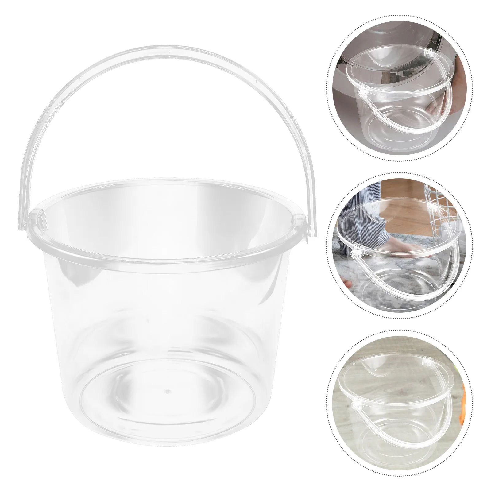 

Bucket with Handle Heavy Duty Plastic Water Storage Home Garden Portable Beach Sand Large Capacity Lightweight Easy