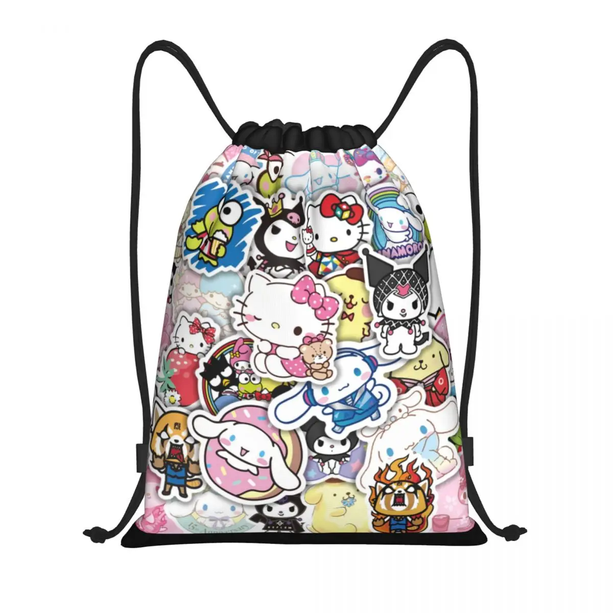 Sanrio Hello Kitty Melody Kuromi Sports Drawstring Backpack Sport Fitness Travel Outdoor Sackpack Women And Men