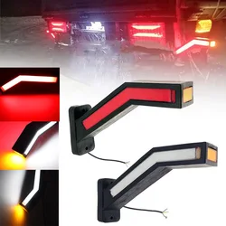 2pcs 12V-24V Truck Flowing Light LED Neon Stalk Side Marker Lighting Outline Lamp Lorry Camion Side Light Amber Red White