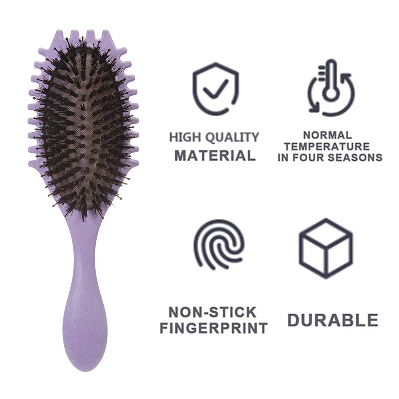 1pcs Curl Styling Tangled Boar Bristle Hair Comb Massage Comb Detangle Hair Styler Shaping Defining Salon Barber Styling Tool