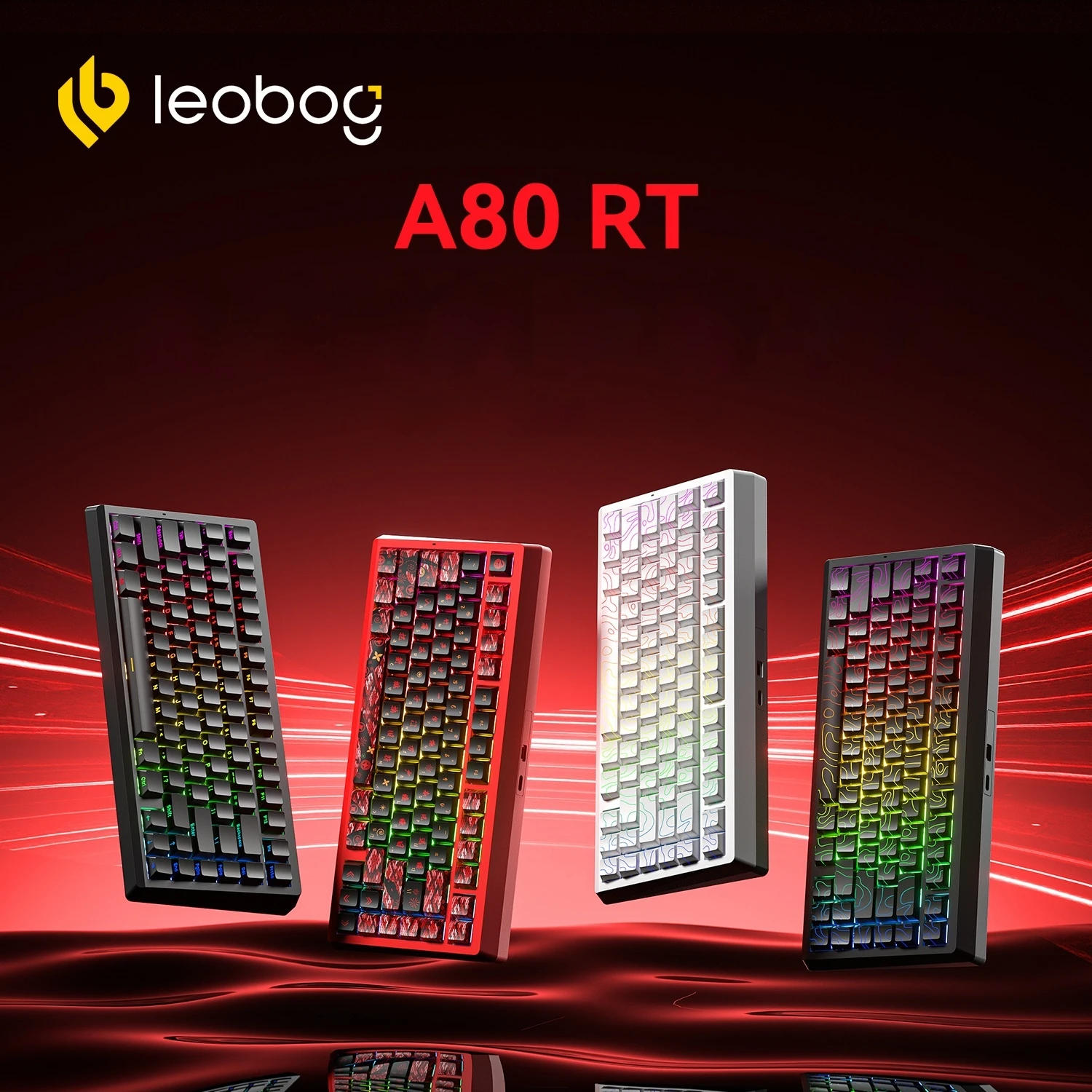 LEOBOG A80RT لوحة مفاتيح مغناطيسية 8000 هرتز للألعاب مخصصة ميكانيكية كاملة المفتاح قابلة للتبديل السريع FPS 0.01 مللي ثانية وقت الاستجابة مرحبا فاي