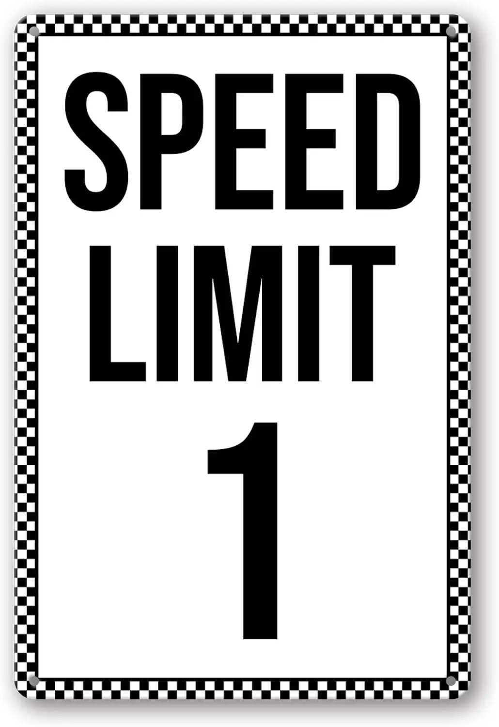 Speed Limit 1 Sign Fast One Birthday Decorations for Boys Race Car Party Decor Funny Metal Tin Signs Racing 1st Birthday Decorat