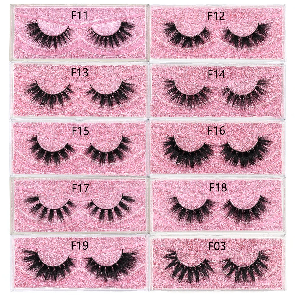 FOXESJI Makeup Mink Lashes Fluffy Soft Wispy Natural 3D Mink Lashes Cross Full Eyelash Extension Reusable False Fake Eyelashes