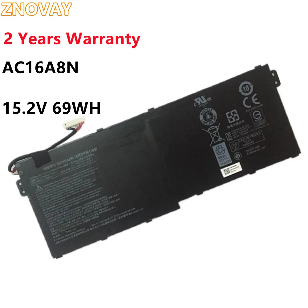 

ZNOVAY AC16A8N 69WH Аккумулятор для ноутбука Acer Aspire V17 V15 Nitro VN7-593G VN7-793G VN7-793G-73YP 78E3 VN7-793 717L 4ICP7/61/80