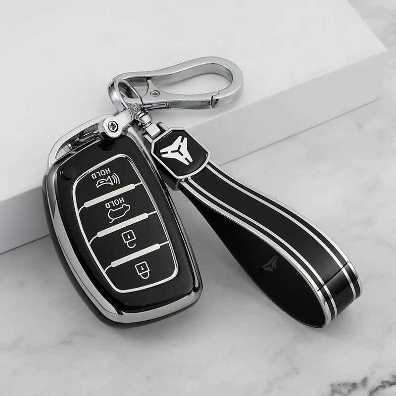 Flip Folding Key 4 Button Tpu Car Key Case Cover per Hyundai Sonata 2015 Key Shell Fob accessori per auto