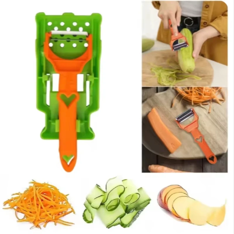 

New Fruit & Vegetable Peeler Kit 3-in-1 Multifuncional Cutter Slicer Grater Chopper for Potato Orange Lemon Kitchen Peeling Tool
