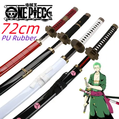 72cm Sword Wado Ichimonji Roronoa Zoro Sword Role Playing Cosplay Aki Mizu Samurai Weapon Katana Knife Safety PU Toy Gift